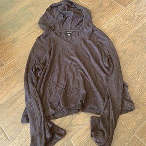 Athleta Maroon Hooded Pullover w/ Brown Speckles